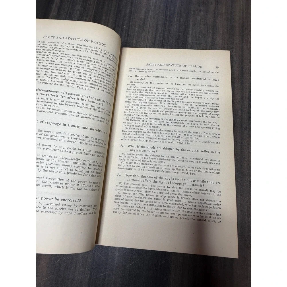 Owens Law Quizzer 1933‎ Sixth Edition West Publishing Co Legal Study Aid